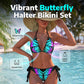 Levendige vlinder halterbikini set