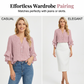 Elegante blouse met V-hals en gerimpelde mouwe