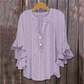 Elegante blouse met V-hals en gerimpelde mouwe