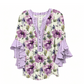 Elegante blouse met V-hals en gerimpelde mouwe