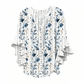 Elegante blouse met V-hals en gerimpelde mouwe