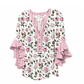 Elegante blouse met V-hals en gerimpelde mouwe