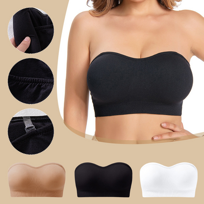 Draadloze bandeau-bh voor dames met afneembare bandjes