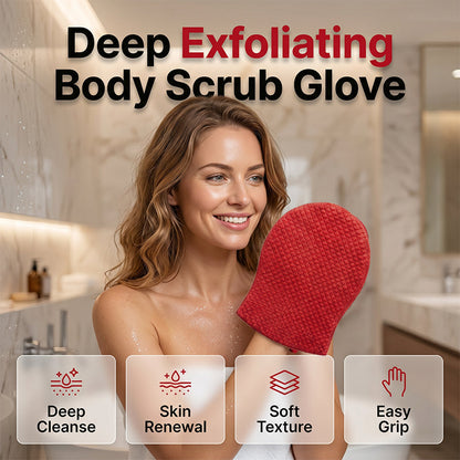 Exfoliërende lichaamsscrubhandschoen, hydraterende douchehandschoen