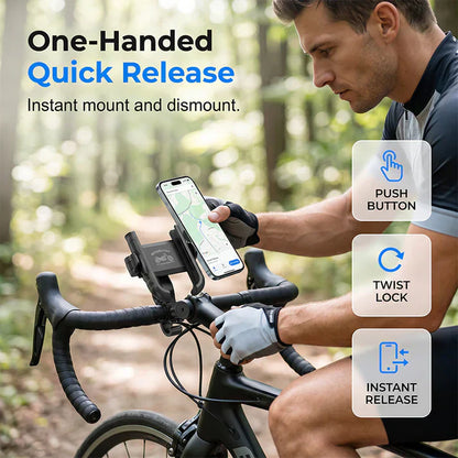 🎉 2026-aanbieding — Meer dan 42.000 stuks verkocht! 🚴‍♂️ Telefoonhouder voor op de fiets met snelle bevestiging – voorzien van SecureLock en schokbestendige padding 📱