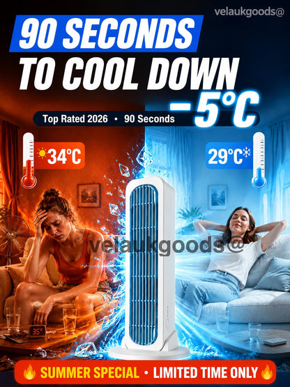 ❄️【Koel de hele kamer in 90 seconden】Torenventilator - een airconditioner die zowel rechtop als horizontaal gebruikt kan worden