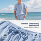 Casual herenoverhemd en -broek van linnenmix, losse pasvorm, strandkleding