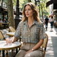 Casual damesblouse met kraag en losse pasvorm voor de zomer