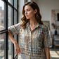 Casual damesblouse met kraag en losse pasvorm voor de zomer