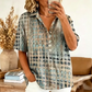 Casual damesblouse met kraag en losse pasvorm voor de zomer