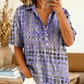 Casual damesblouse met kraag en losse pasvorm voor de zomer