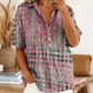 Casual damesblouse met kraag en losse pasvorm voor de zomer