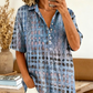 Casual damesblouse met kraag en losse pasvorm voor de zomer