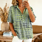 Casual damesblouse met kraag en losse pasvorm voor de zomer