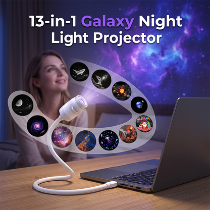 Galaxy-projectorlamp met sterrenschijven