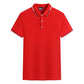 Heren T-shirt met contrasterende kraag en bedrukte revers