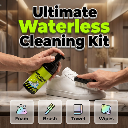 💥【50% OFF】🔥 Waterloze Schuim Sneaker Reiniger | Geen Water Nodig | Dicht Schuim Verwijdert Hardnekkige Vlekken | Zachte Borstel, Veilig voor Alle Materialen | Voor Mesh/Canvas/Synthetisch | Incl. Borstel+Doek+Reinigingsdoekje 👟