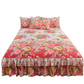 🌸 -50% ! 🛏️ 3-Delig Bloemen Bedrok Set met Ruches – Hoogdichtheid Katoenmix – 5 Maten – Bedrok + 2 Kussenslopen voor Slaapkamer 🌷