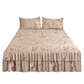 🌸 -50% ! 🛏️ 3-Delig Bloemen Bedrok Set met Ruches – Hoogdichtheid Katoenmix – 5 Maten – Bedrok + 2 Kussenslopen voor Slaapkamer 🌷