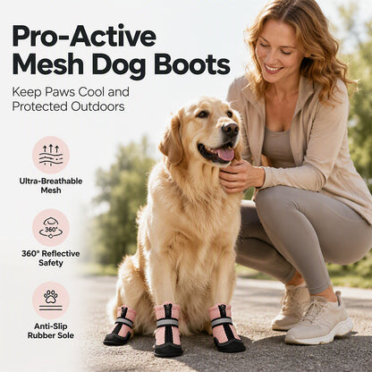 Ademende mesh hondenschoenen met reflecterende details