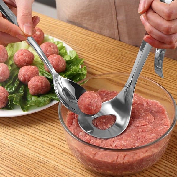 🎁 KJØP 1, FÅ 1 GRATIS – Kjøttbollemaker i rustfritt stål – glatt overflate – ergonomisk håndtak – for kjøttboller, fiskekaker og vegetarboller