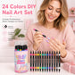 💅 50 % RABATT I BEGRENSET TID! 💥 Sett med 24 farger med neglelakkpenner med to spisser – Kreativt, i salongkvalitet, enkelt å bruke selv ✨