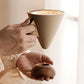 ☕ Håndlaget kaffekrus i keramikk – trehåndtak, matt glasur, 180ml. Unikt og rustikt!