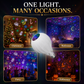 🎄✨ 50% KORTING! Tover je kamer in kerstsfeer – deze draaiende projectorlamp projecteert 16 feestelijke patronen op muur en plafond. E27, RGB LED, 180° verstelbare kop. Geen extra ruimte nodig!