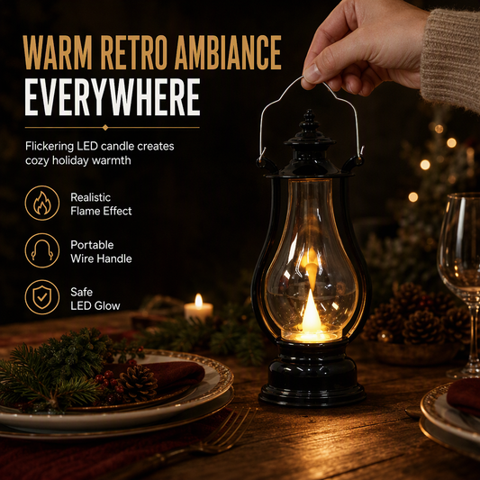 🔥50 % rabatt🔥Vintage LED-parafinlykt – dekorativ hengende lampe