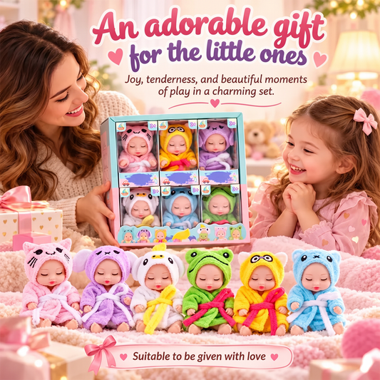 🎄✨ JUL: 50 % rabatt i en begrenset periode – Sjarmerende sett med minidukker – Gaveklar samling med realistiske, sovende ansikter – Den perfekte julegaven 🎁👶🛡️