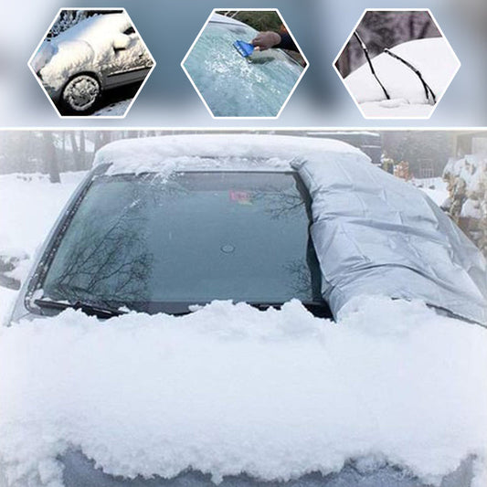 ❄️50 % RABATT NÅ! Frontrutedeksel mot snø og frost med speilbeskyttelse – vanntett og vindsikkert snøskjold til bil