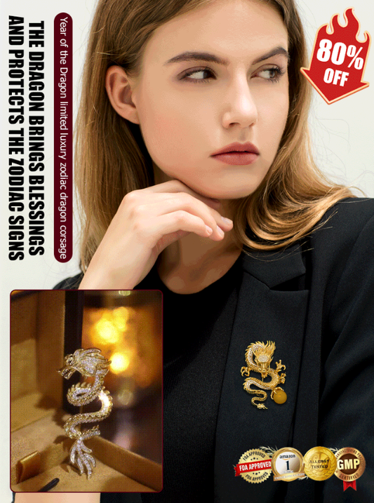 Luxe Gouden Dierenriem Draak Corsage